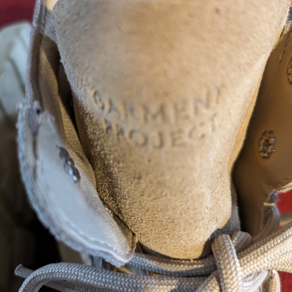 Women's Suede Hiking-Inspired Ankle Boots in Beige - Picture 7 of 9